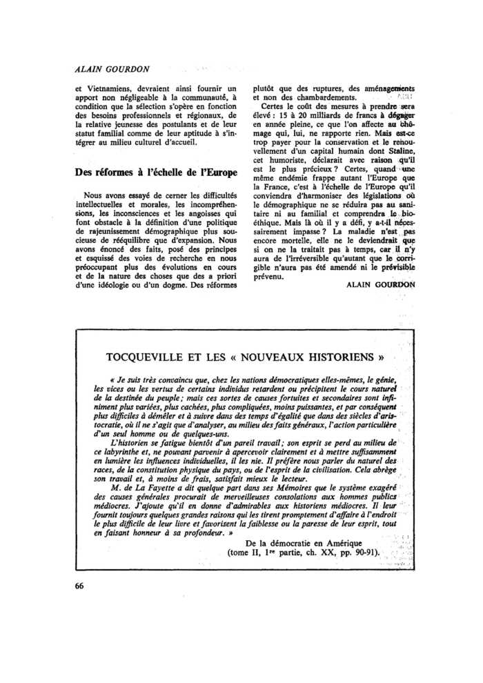 TOCQUEVILLE ET LES « NOUVEAUX HISTORIENS »
 – page 1