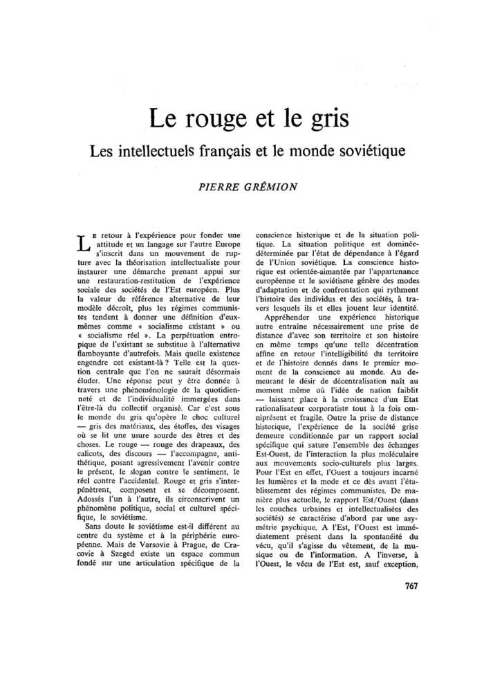 Le rouge et le gris. Les intellectuels français et le monde soviétique
 – page 1
