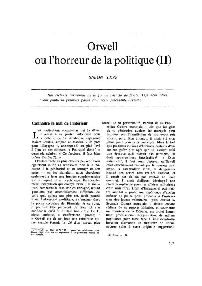 Orwell ou l’horreur de la politique (II)
 – page 1