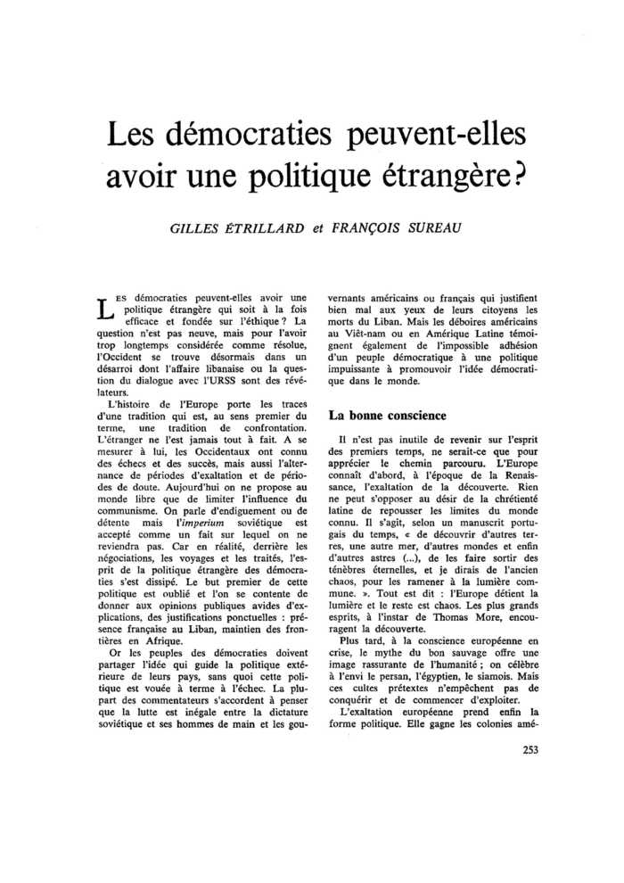 Les démocraties peuvent-elles avoir une politique étrangère ?
 – page 1