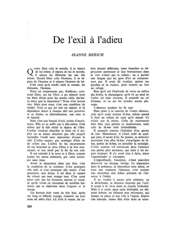 De l’exil à l’adieu
 – page 1