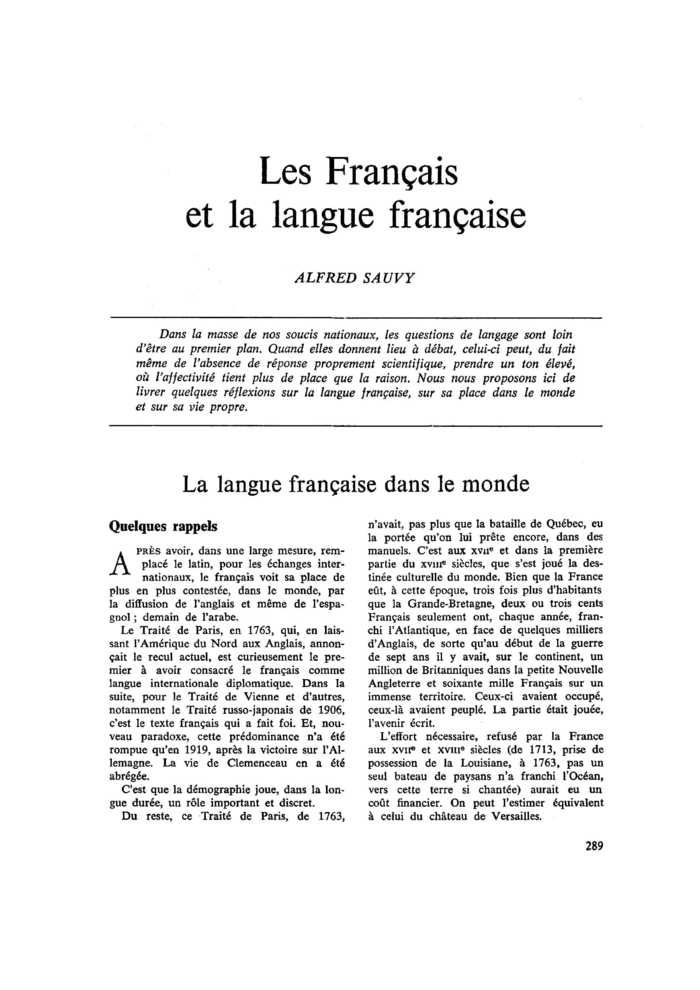Les Français et la langue française
 – page 1