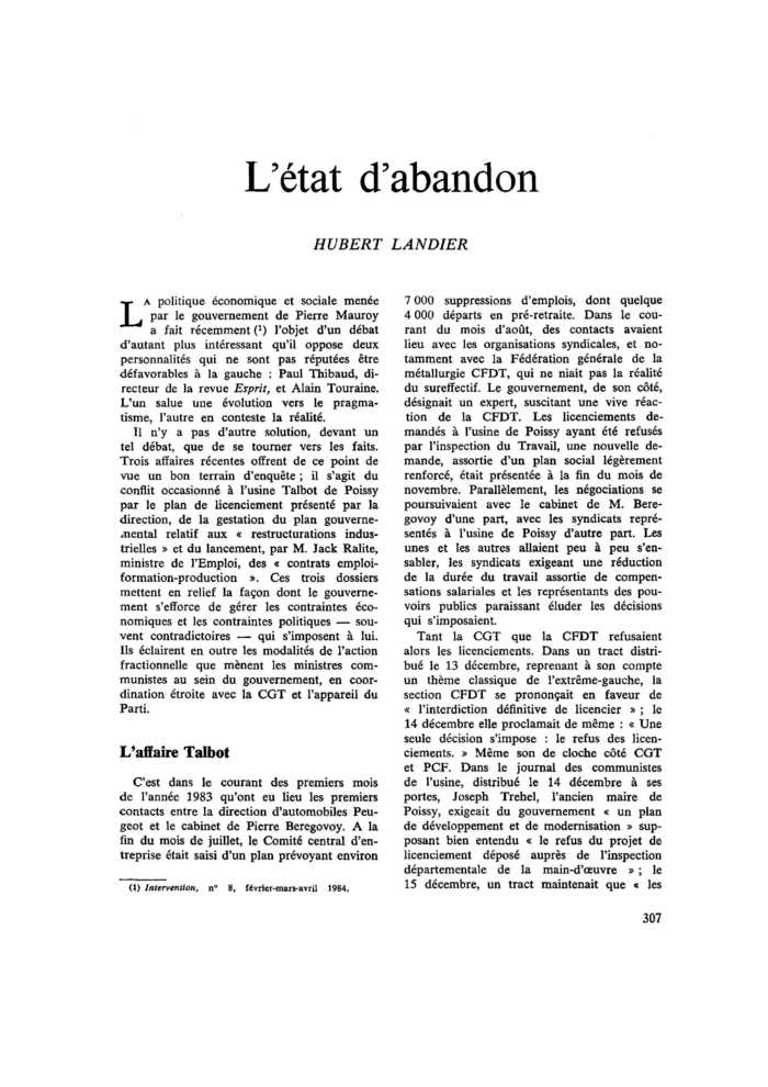 L’état d’abandon
 – page 1