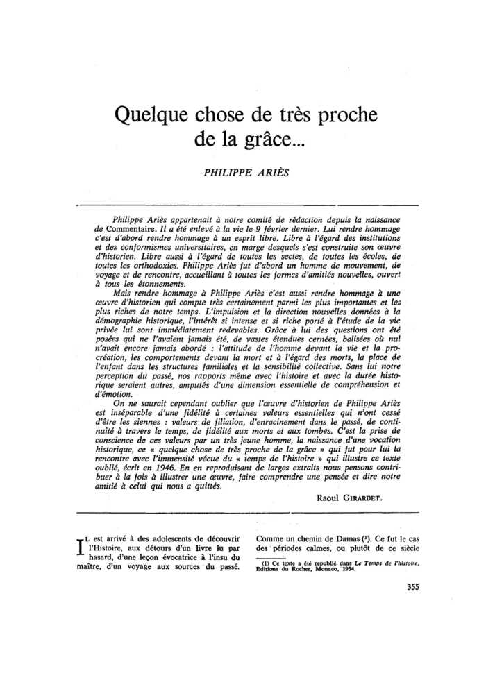 Quelque chose de très proche de la grâce…
 – page 1