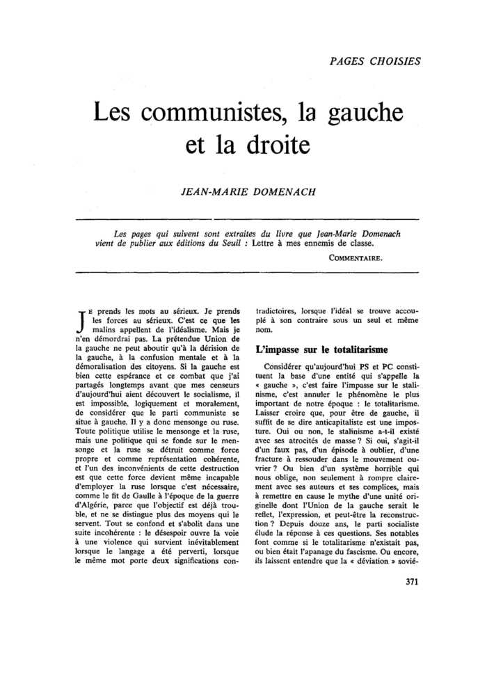 Les communistes, la gauche et la droite
 – page 1