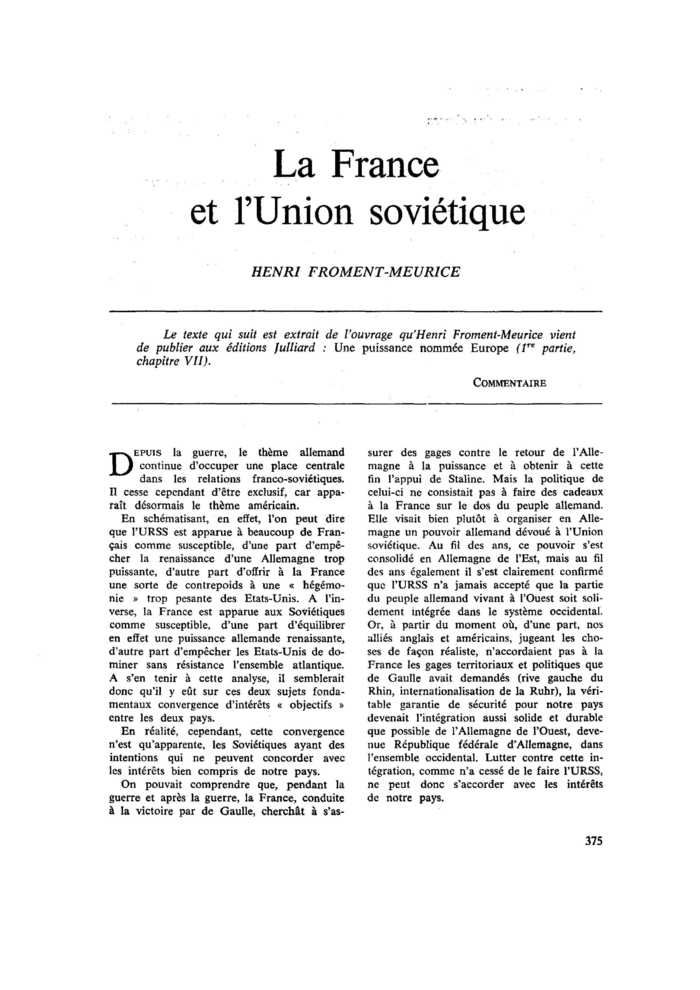 La France et l’Union soviétique
 – page 1