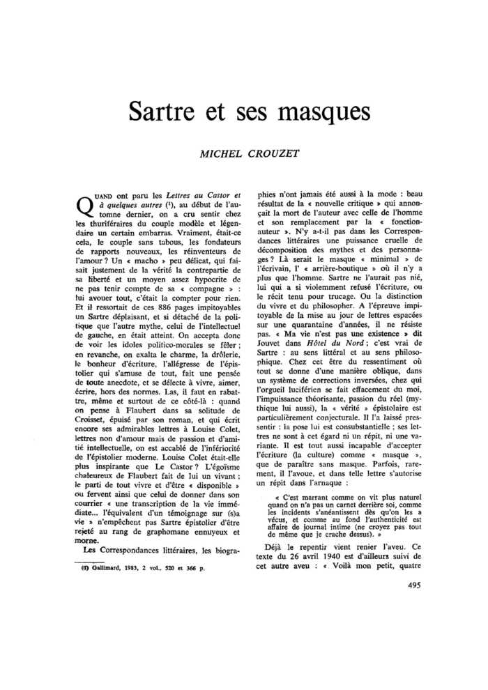 Sartre et ses masques
 – page 1
