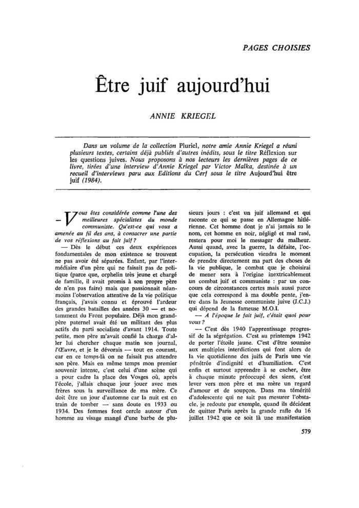 Être juif aujourd’hui
 – page 1