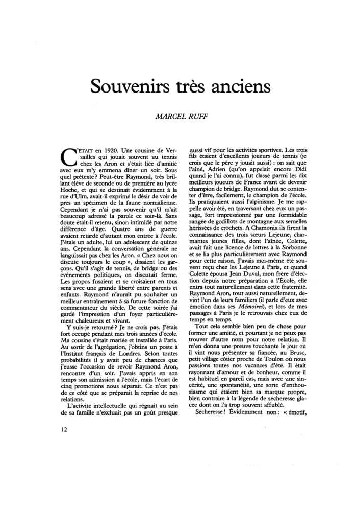 Souvenirs très anciens
 – page 1