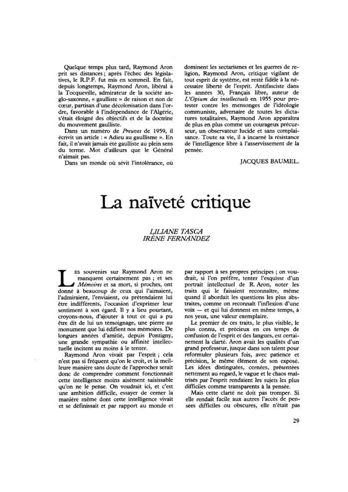 La naïveté critique
 – page 1