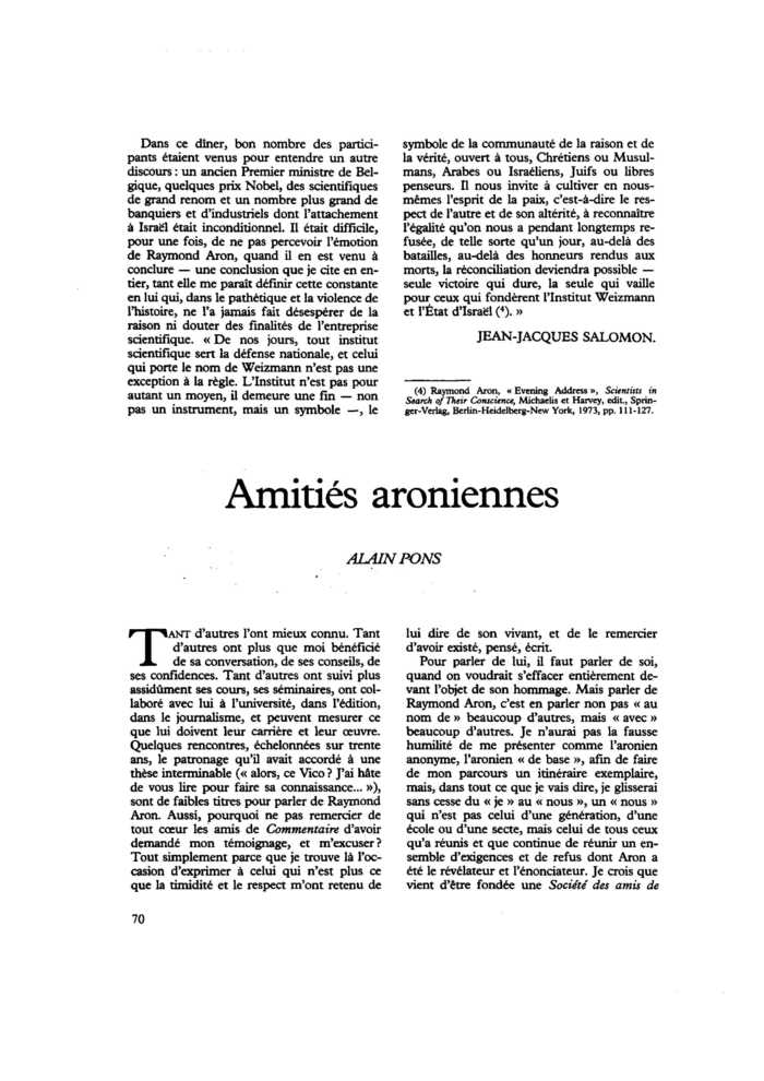 Amitiés aroniennes
 – page 1