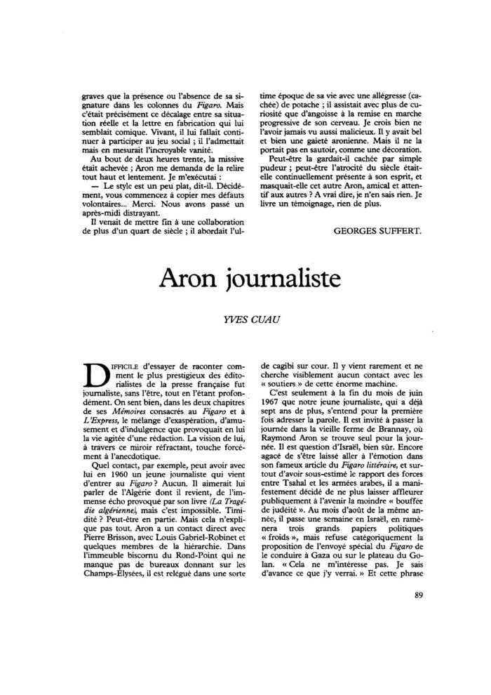 Aron journaliste
 – page 1