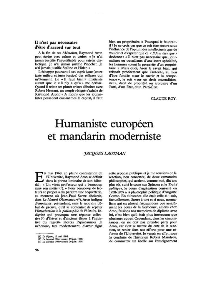 Humaniste européen et mandarin moderniste
 – page 1