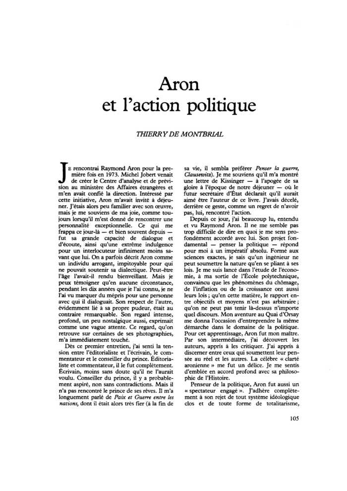 Aron et l’action politique
 – page 1