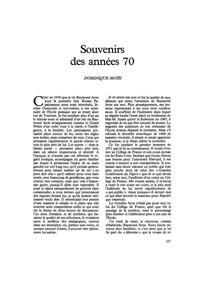 Souvenirs des années 70
 – page 1