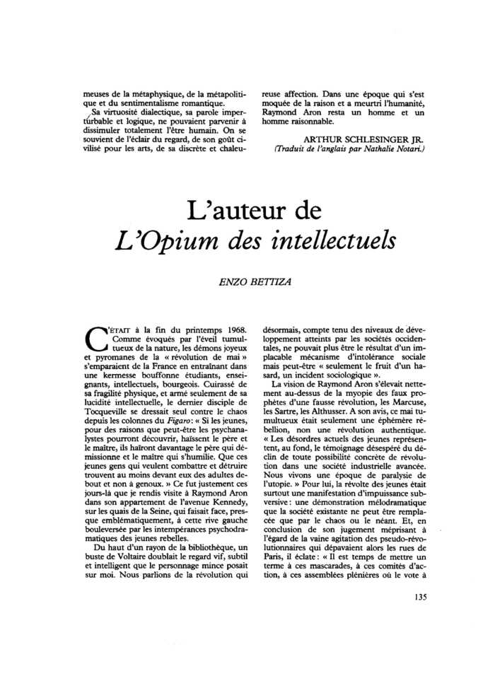 L’auteur de L’Opium des intellectuels
 – page 1