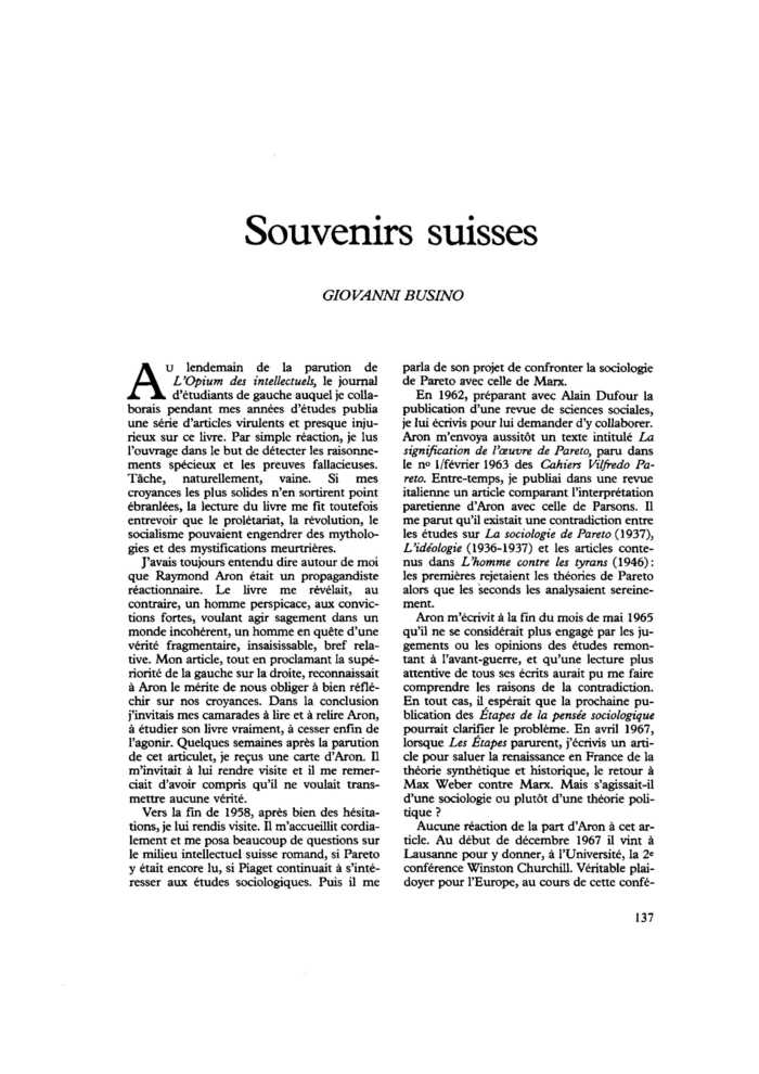 Souvenirs suisses
 – page 1