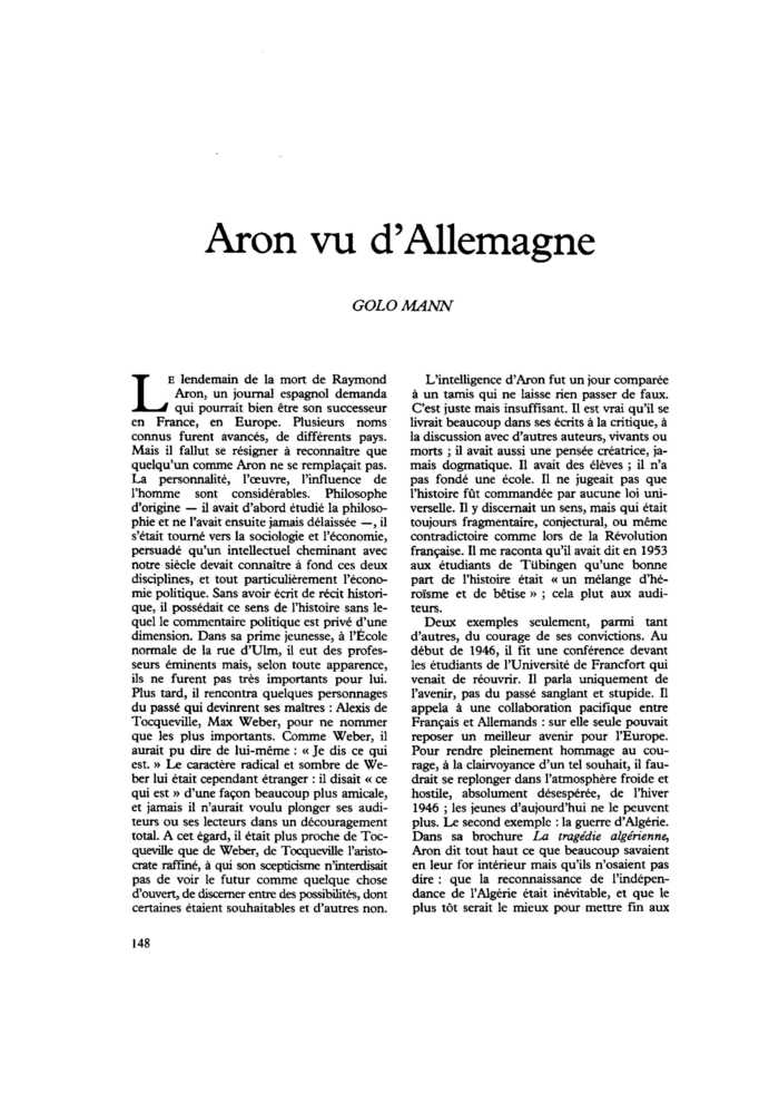 Aron vu d’Allemagne
 – page 1