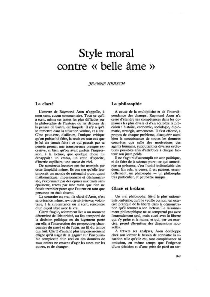 Style moral contre « belle âme »
 – page 1
