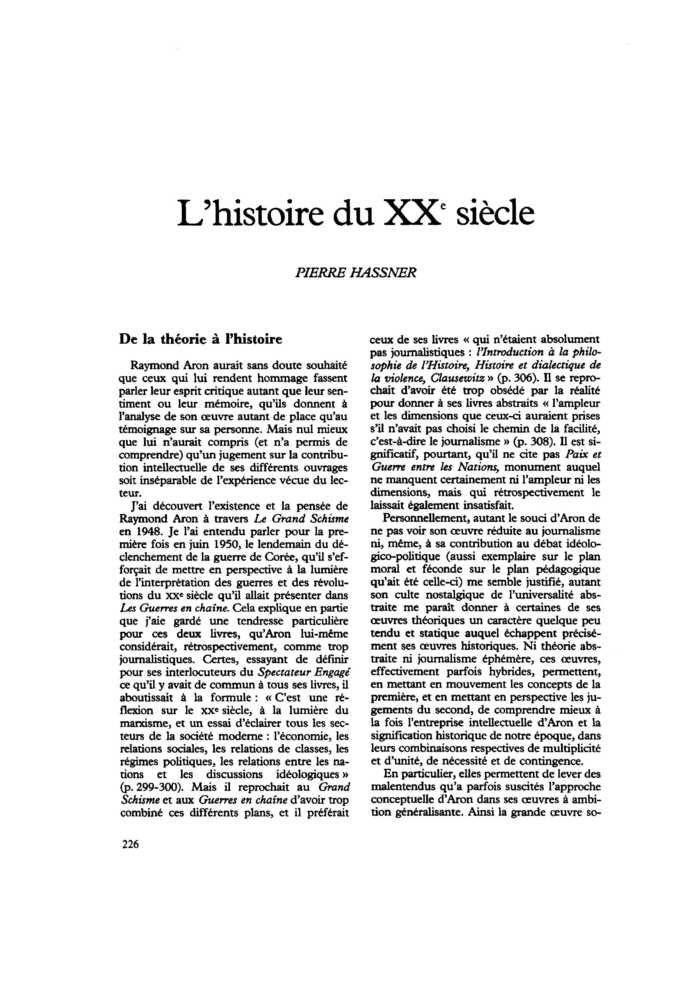 L’histoire du XXe siècle
 – page 1