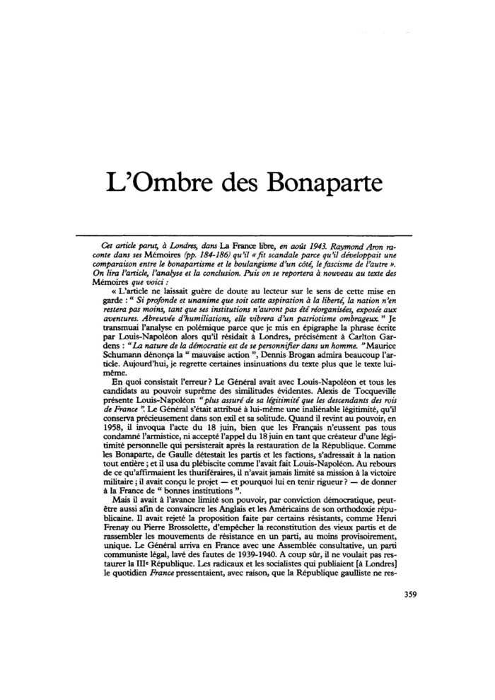 L’Ombre des Bonaparte
 – page 1