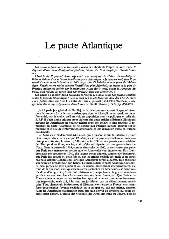 Le pacte Atlantique
 – page 1