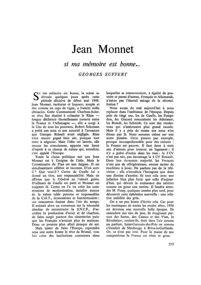 Jean Monnet. Si ma mémoire est bonne
 – page 1