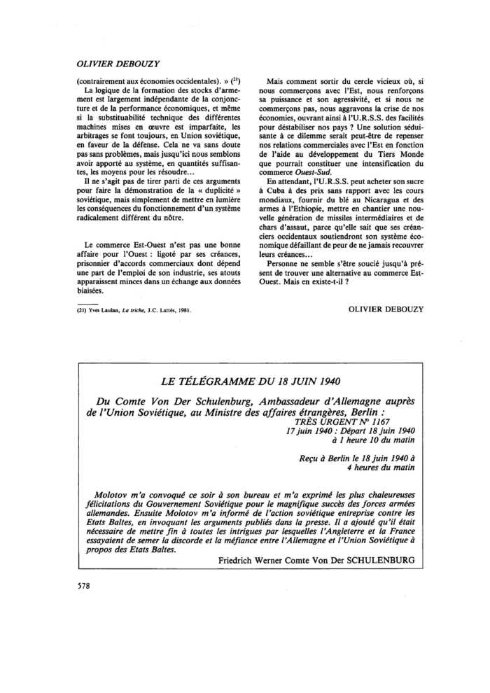 LE TÉLÉGRAMME DU 18 JUIN 1940
 – page 1