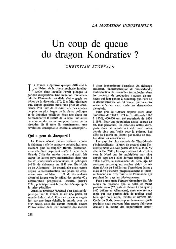 Un coup de queue du dragon Kondratiev ?
 – page 1
