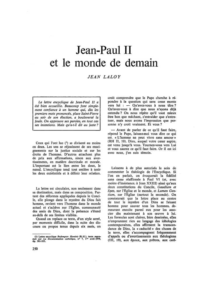 Jean-Paul II et le monde de demain
 – page 1