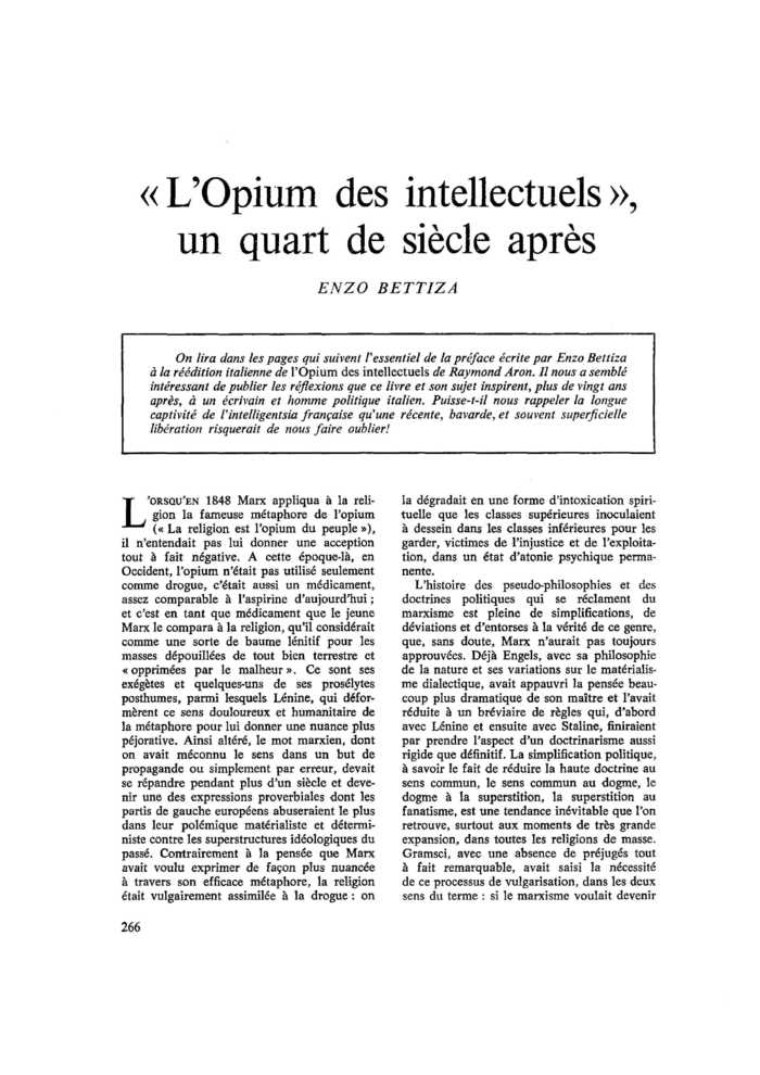 « L’Opium des intellectuels », un quart de siècle après
 – page 1