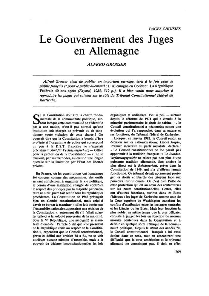 Le Gouvernement des Juges en Allemagne
 – page 1