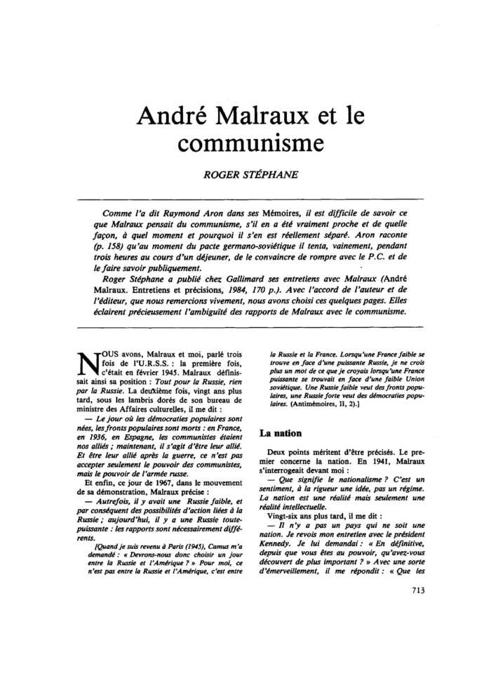 André Malraux et le communisme
 – page 1