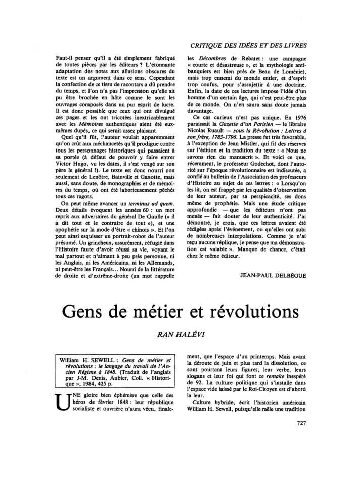 Gens de métier et révolutions
 – page 1