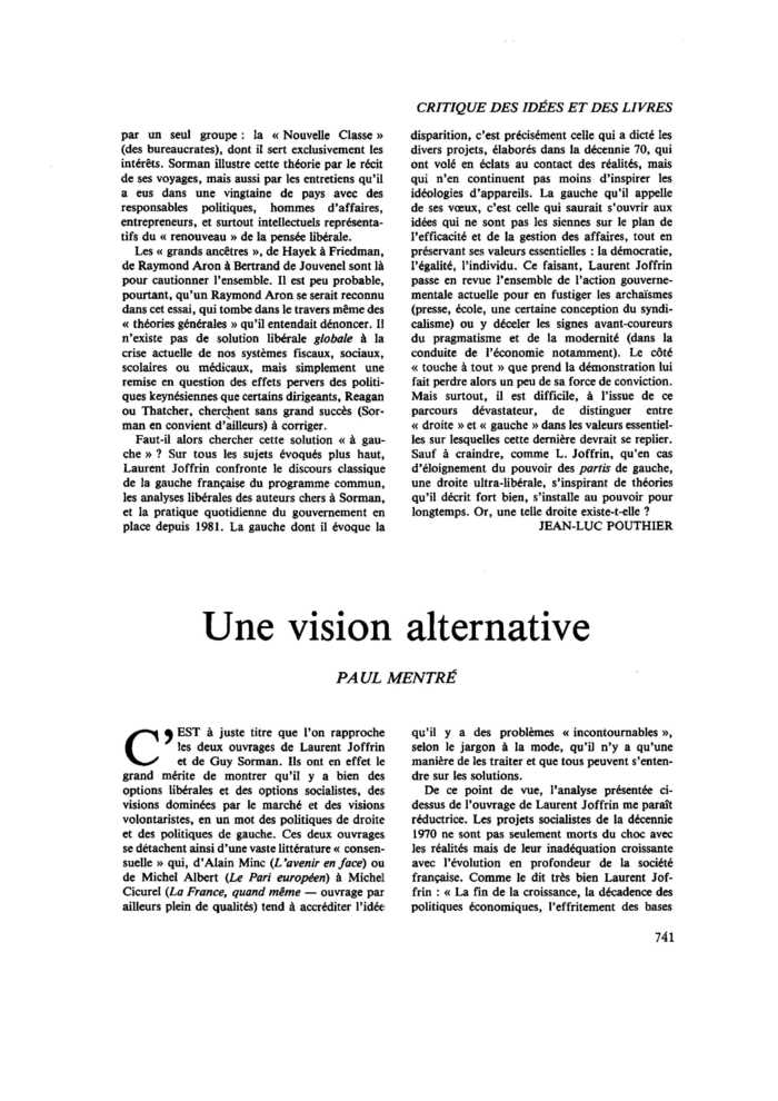 Une vision alternative
 – page 1