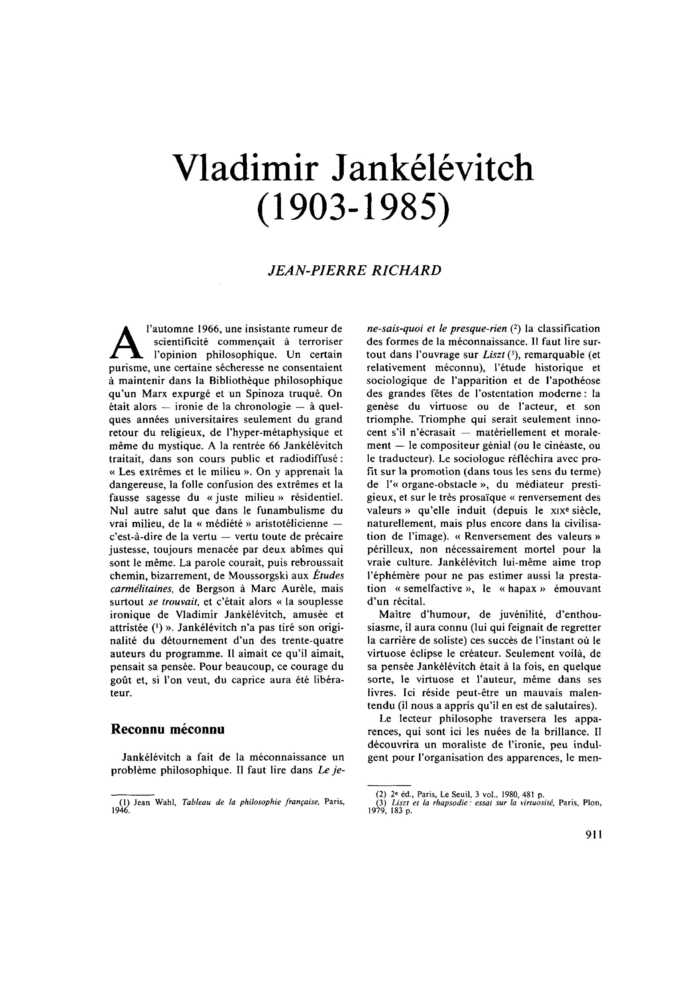 Vladimir Jankélévitch (1903-1985)
 – page 1