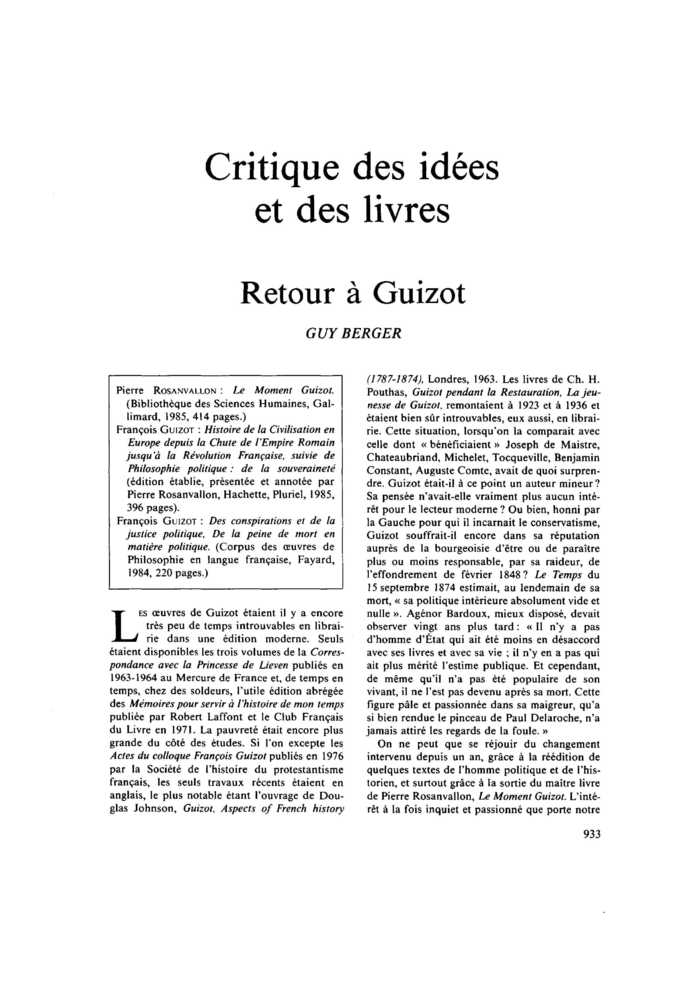 Retour à Guizot
 – page 1