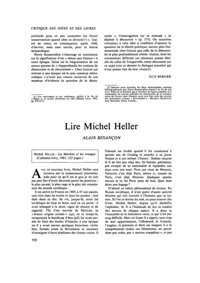 Lire Michel Heller
 – page 1