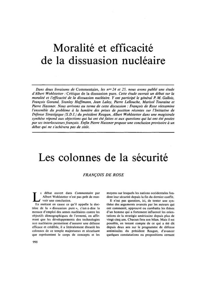 Les colonnes de la sécurité
 – page 1