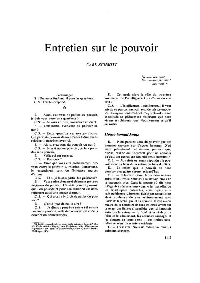 Entretien sur le pouvoir
 – page 1