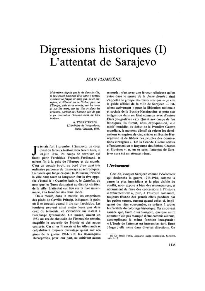 Digressions historiques (I). L’attentat de Sarajevo
 – page 1