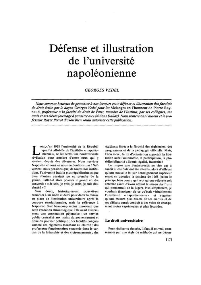 Défense et illustration de l’université napoléonienne
 – page 1