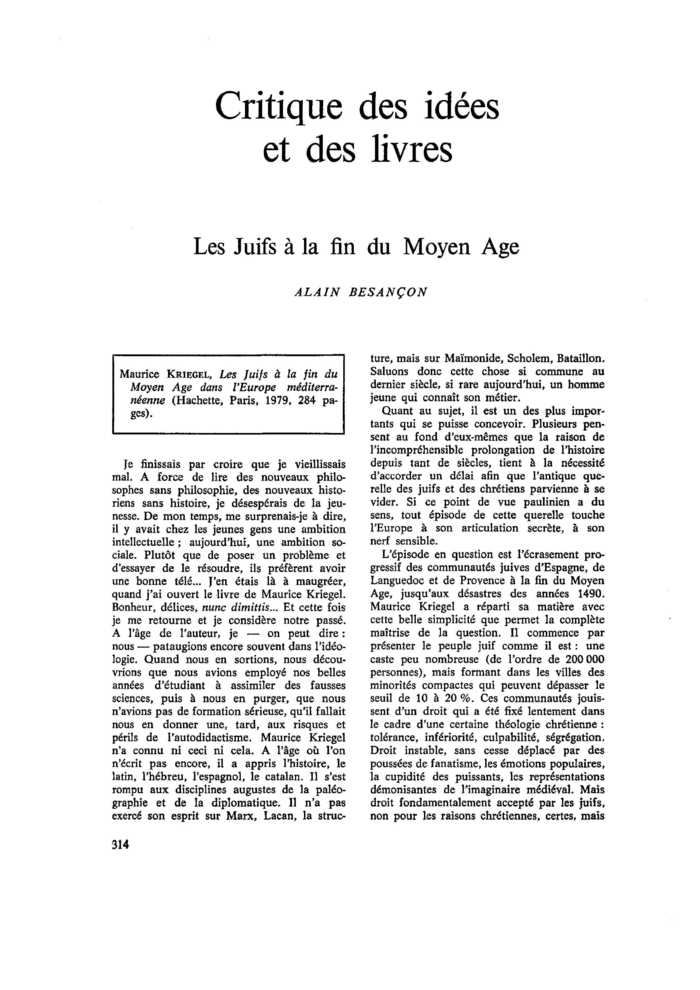 Les Juifs à la fin du Moyen Âge
 – page 1