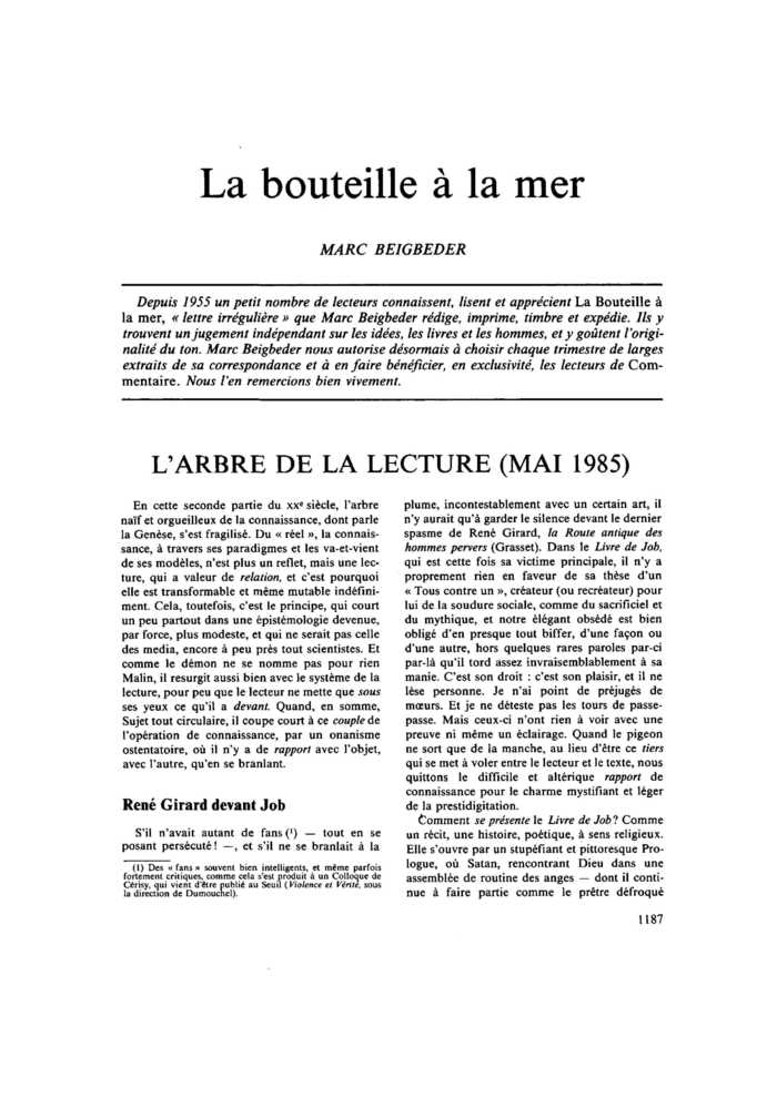 La bouteille à la mer
 – page 1