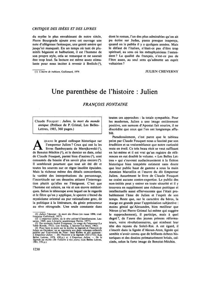 Une parenthèse de l’histoire : Julien
 – page 1