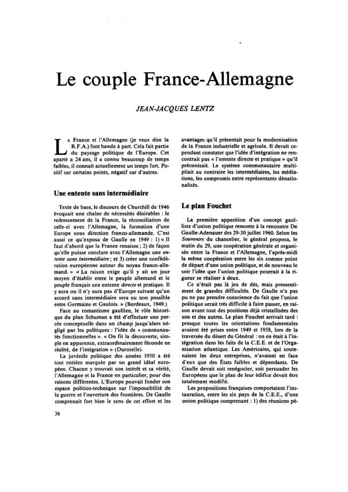Le couple France-Allemagne
 – page 1