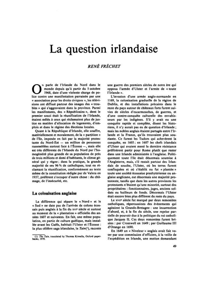 La question irlandaise
 – page 1