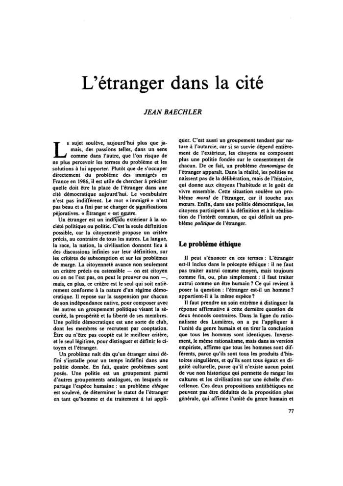 L’étranger dans la cité
 – page 1