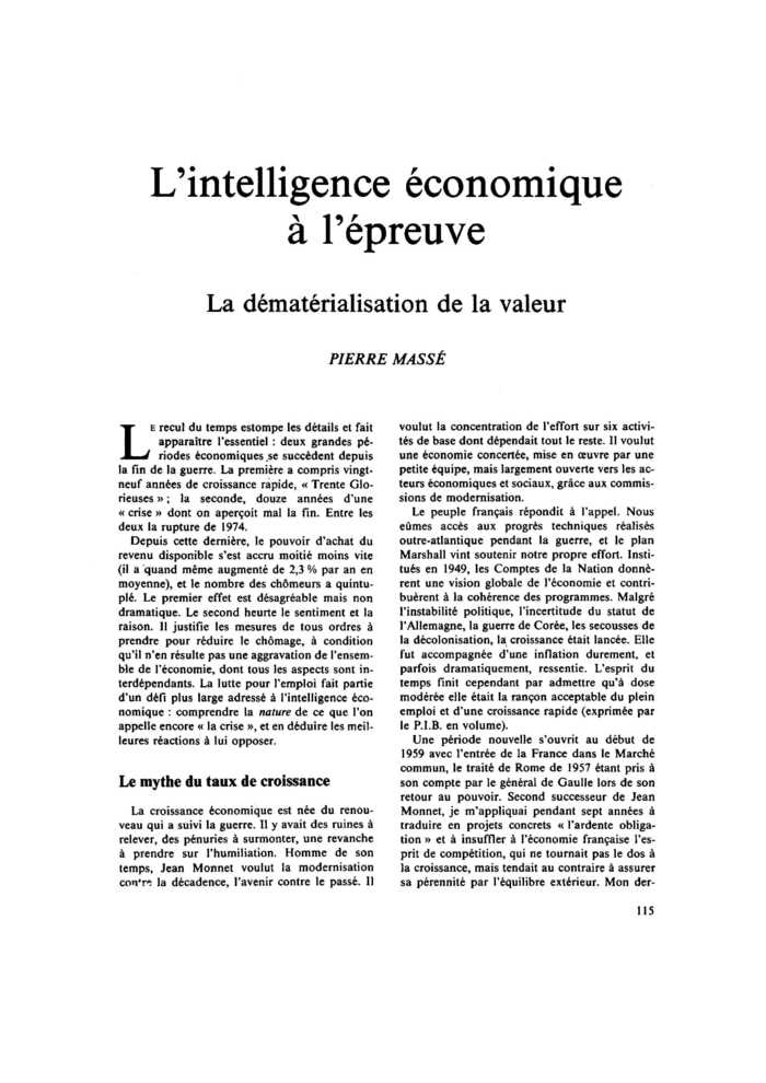 L’intelligence économique à l’épreuve. La dématérialisation de la valeur
 – page 1