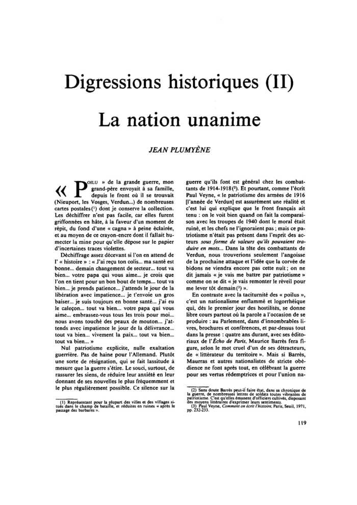 Digressions historiques (II). La nation unanime
 – page 1